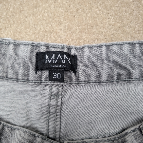BohooMan Grey Button down Cargo Jeans size 30 - Picture 7 of 15